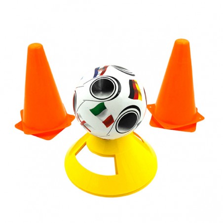 KIT FOOT 4 PLOTS 4 CONES ET BALLE 14 CM