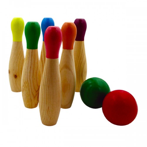  JEU DE 6 QUILLES EN BOIS 20CM