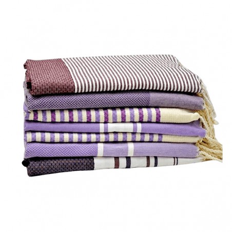  FOUTA PLATE 100 X 200 CM ASST DE VIOLET