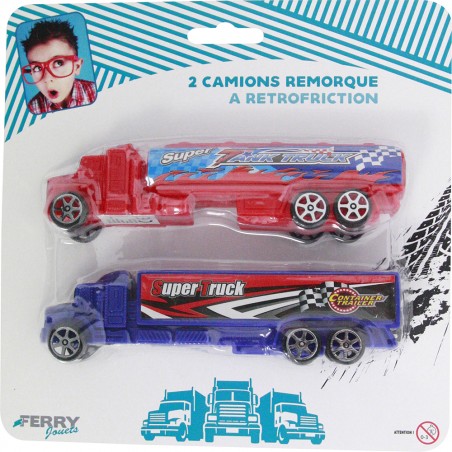  2 CAMIONS REMORQUE A RETROFRICTION 