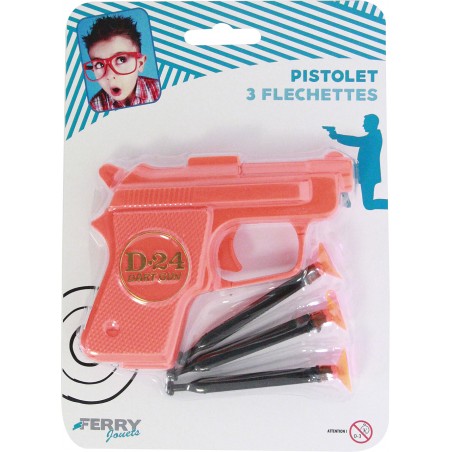  PISTOLET 3 FLÈCHES 10 CM  BLISTER 