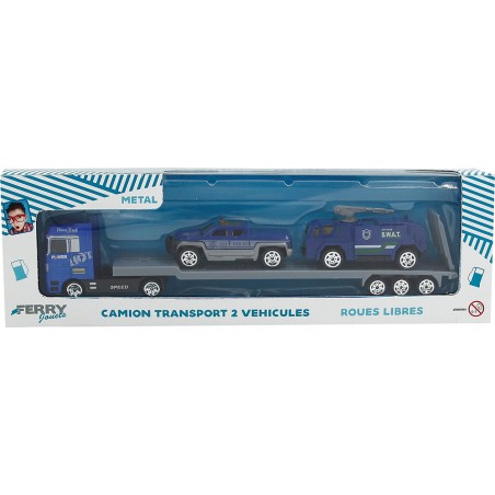  CAMION METAL TRANSPORT 2 VOITURES 