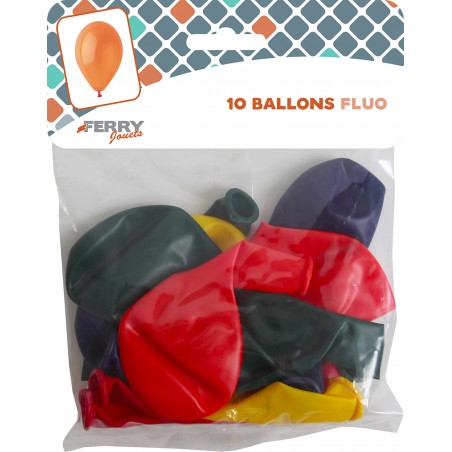  10 BALLONS FLUOS