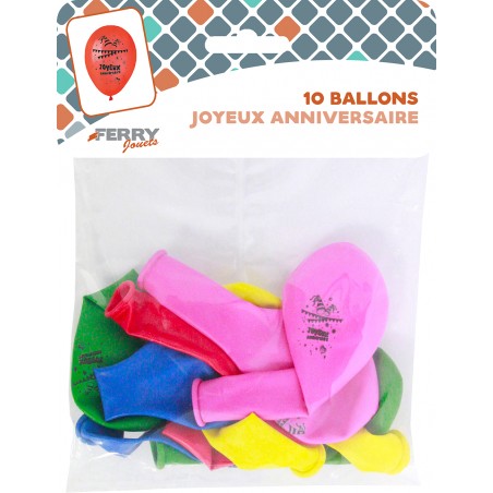  10 BALLONS JOYEUX ANNIVERSAIRE SACH