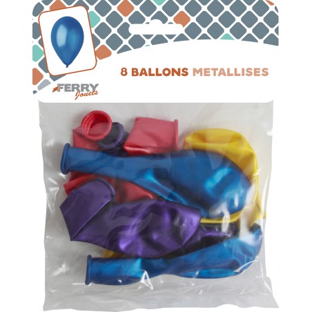  8 BALLONS METALLISES