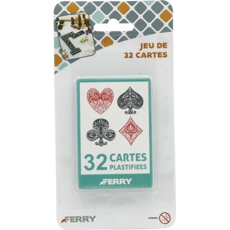  JEU DE 32 CARTES PLASTIFIEES