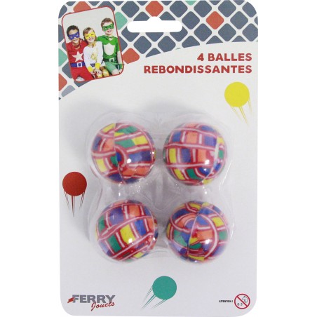  4 BALLES REBONDISSANTES Ø 30MM