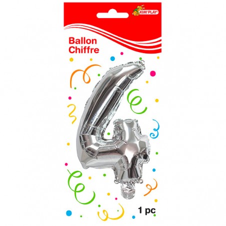  BALLON 36 CM METAL CHIFFRE 4