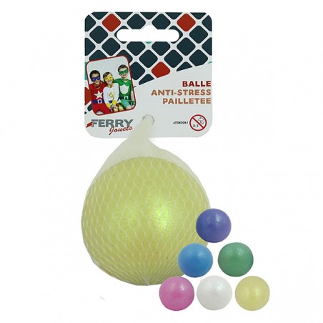  BALLE ANTI-STRESS PAILLETEE Ø 7 cm