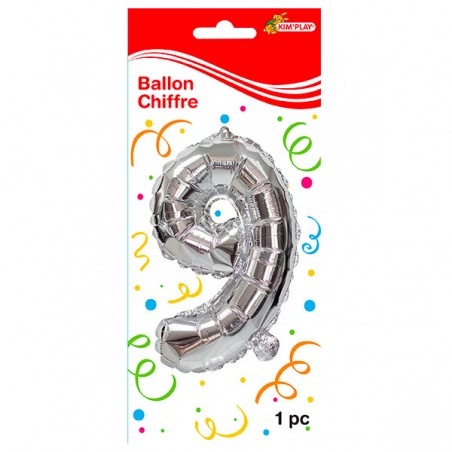  BALLON 36 CM METAL CHIFFRE 9