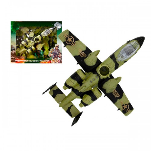  AVION MILITAIRE + FIGURINES