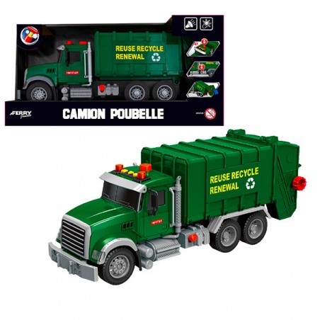  CAMION POUBELLE A FRICTION 35CM SON & LU