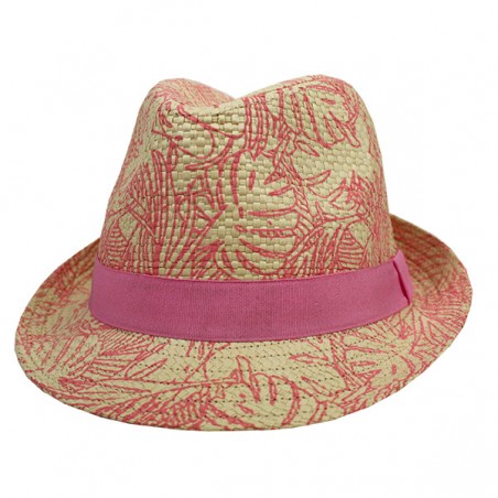  CHAPEAU FEMME PAPIER DECOR FEUILLE 