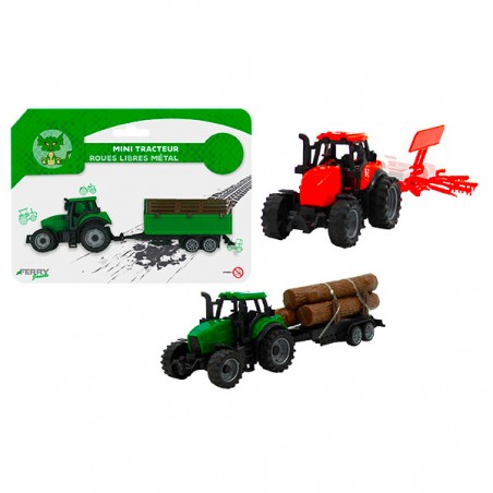  MINI TRACTEUR REMORQUE 17CM 3 ASS.