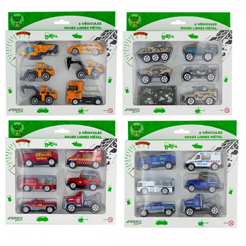  COFFRET 6 VEHICULES ROUES...