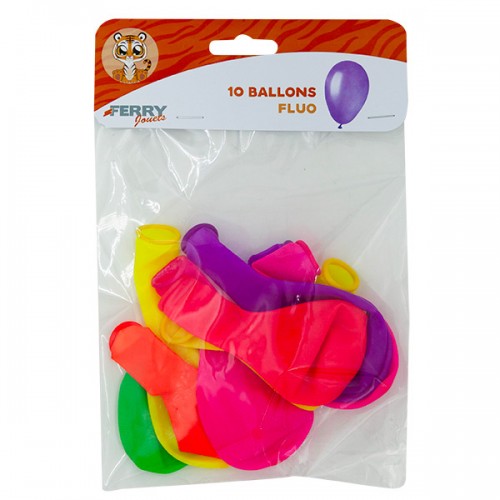  10 BALLONS FLUOS