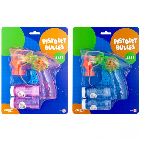  PISTOLET A BULLES à LED + 2 RECHA.60ml 