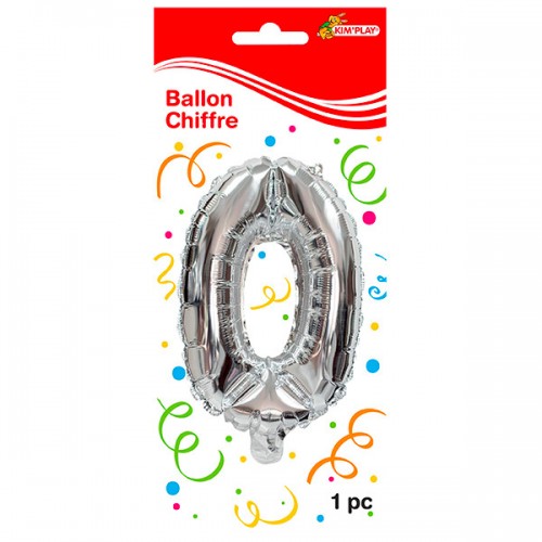  BALLON 36 CM METAL CHIFFRE 0