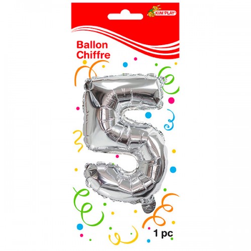  BALLON 36 CM METAL CHIFFRE 5