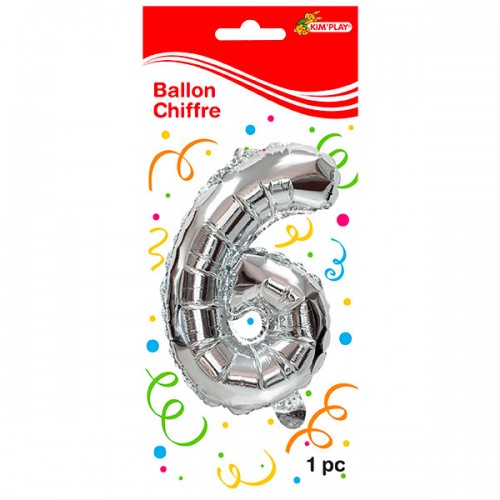  BALLON 36 CM METAL CHIFFRE 6