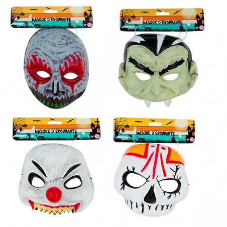  DEMI MASQUE PVC  HALLOWEEN - 4 ASSORTIS