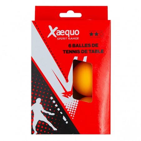 6 BALLES TENNIS DE TABLE ORANGE 2* X-AEQ