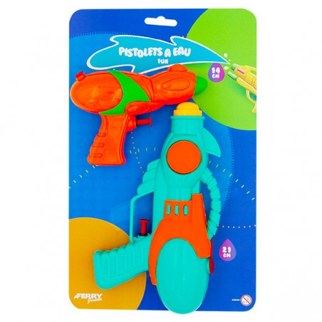 2 PISTOLETS A EAU FUN 21 CM ET 14CM