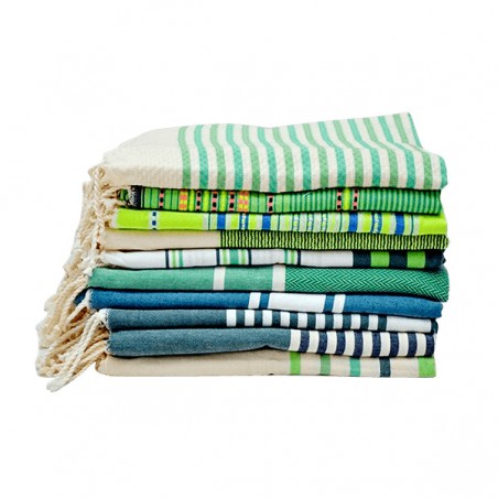 FOUTA PLATE 100 X 200 CM ASSORTI DE VERT