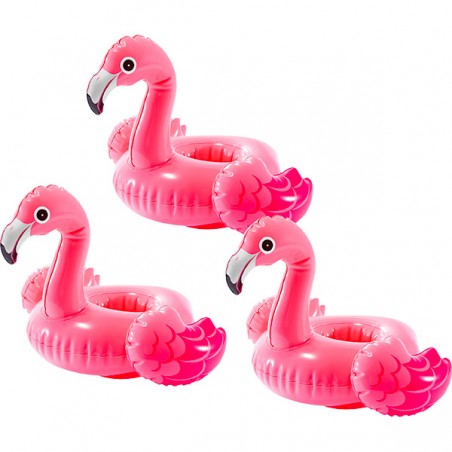 SET DE 3 PORTE VERRES FLAMANT ROSE